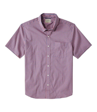 Men's Comfort Stretch Performance® Shirt, Short-Sleeve, Slightly Fitted Untucked Fit, Plaid