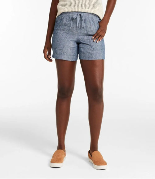 Women's Premium Washable Linen Shorts, Mid-Rise 6"