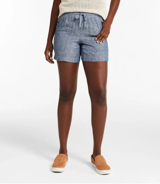 Women's Premium Washable Linen Shorts, Mid-Rise 6"