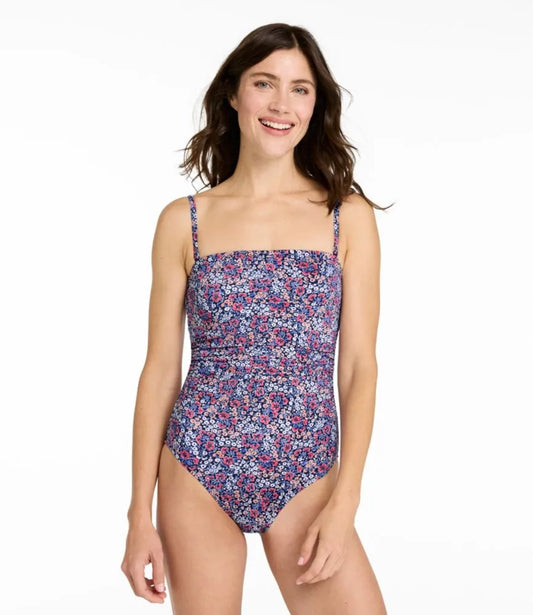 Women's Coastal Essentials Swimwear, Bandeau Tanksuit Print