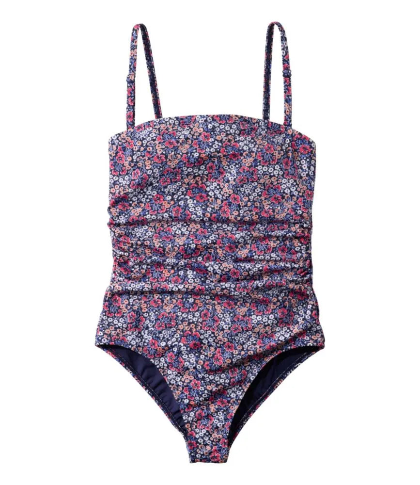 Women's Coastal Essentials Swimwear, Bandeau Tanksuit Print