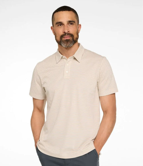 Men's Comfort Stretch Performance® Polo, Short-Sleeve, Slightly Fitted, Stripe