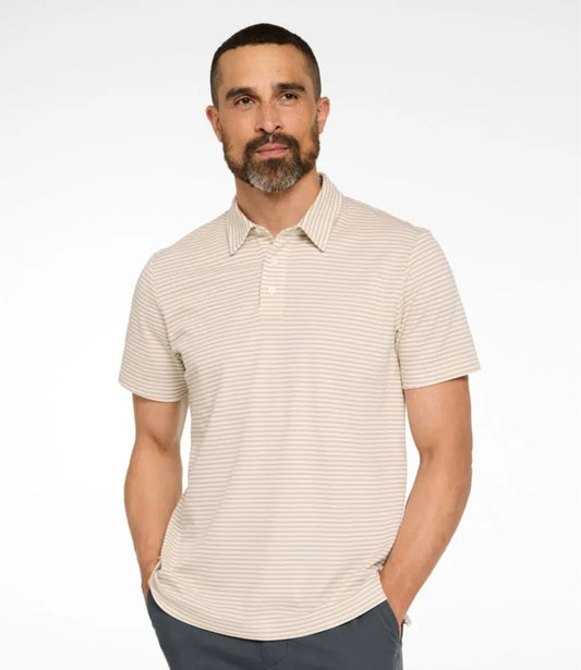 Men's Comfort Stretch Performance® Polo, Short-Sleeve, Slightly Fitted, Stripe