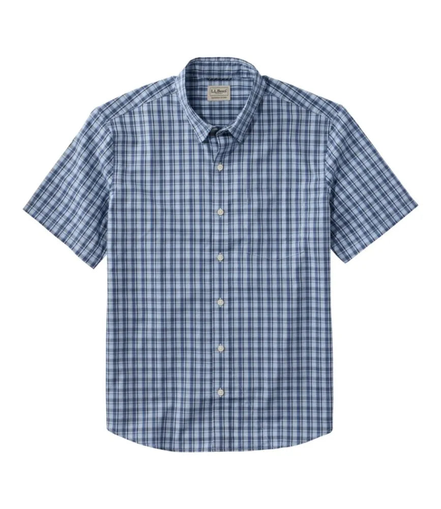 Men's Comfort Stretch Performance® Shirt, Short-Sleeve, Slightly Fitted Untucked Fit, Plaid