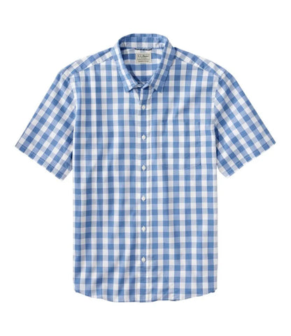 Men's Comfort Stretch Performance® Shirt, Short-Sleeve, Slightly Fitted Untucked Fit, Plaid
