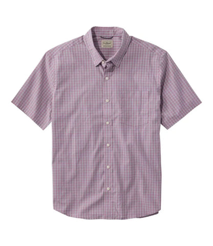 Men's Comfort Stretch Performance® Shirt, Short-Sleeve, Slightly Fitted Untucked Fit, Plaid