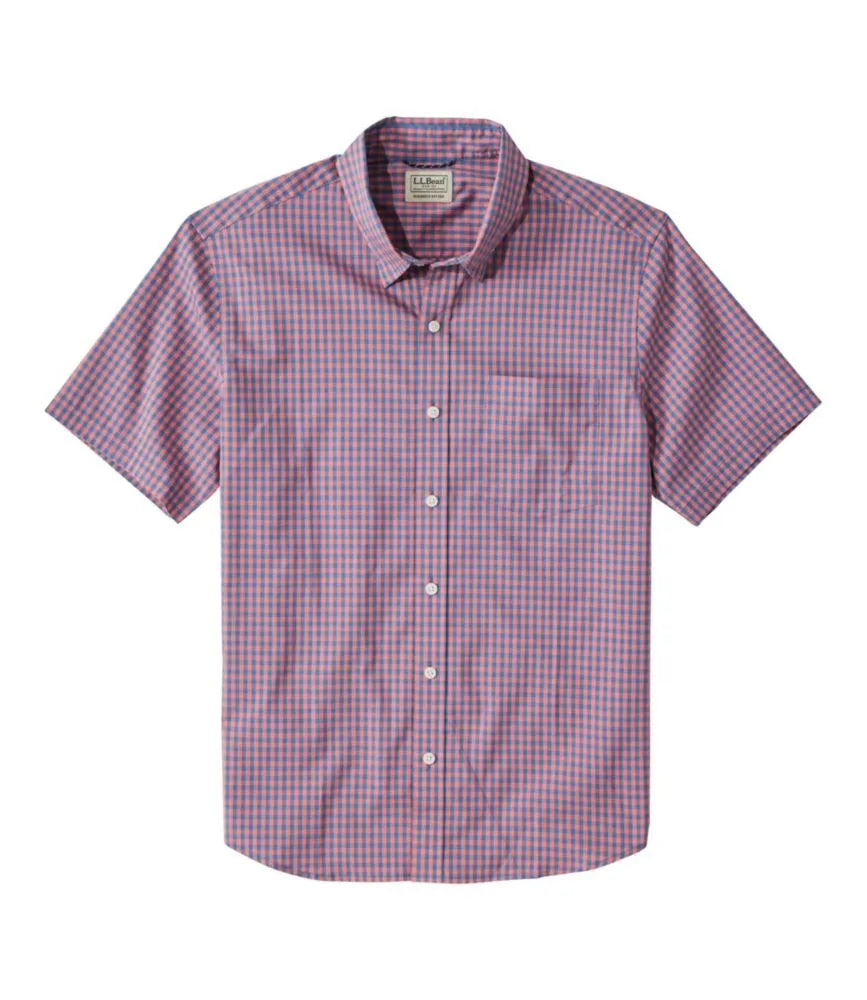 Men's Comfort Stretch Performance® Shirt, Short-Sleeve, Slightly Fitted Untucked Fit, Plaid