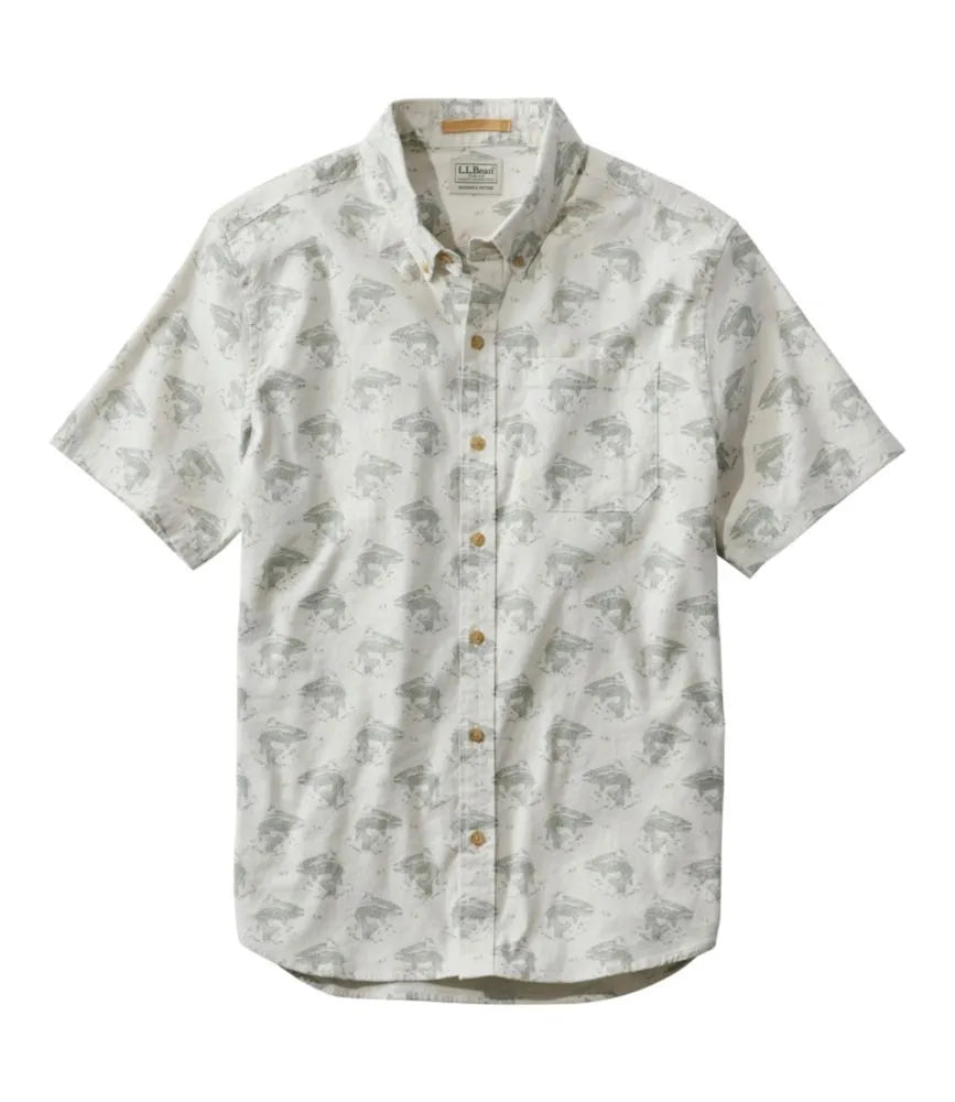 Men's Stonecoast Hemp Shirt, Short-Sleeve, Slightly Fitted Untucked Fit, Print