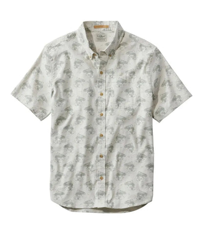 Men's Stonecoast Hemp Shirt, Short-Sleeve, Slightly Fitted Untucked Fit, Print