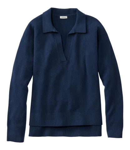 Women's Classic Cashmere Sweater, Relaxed Polo