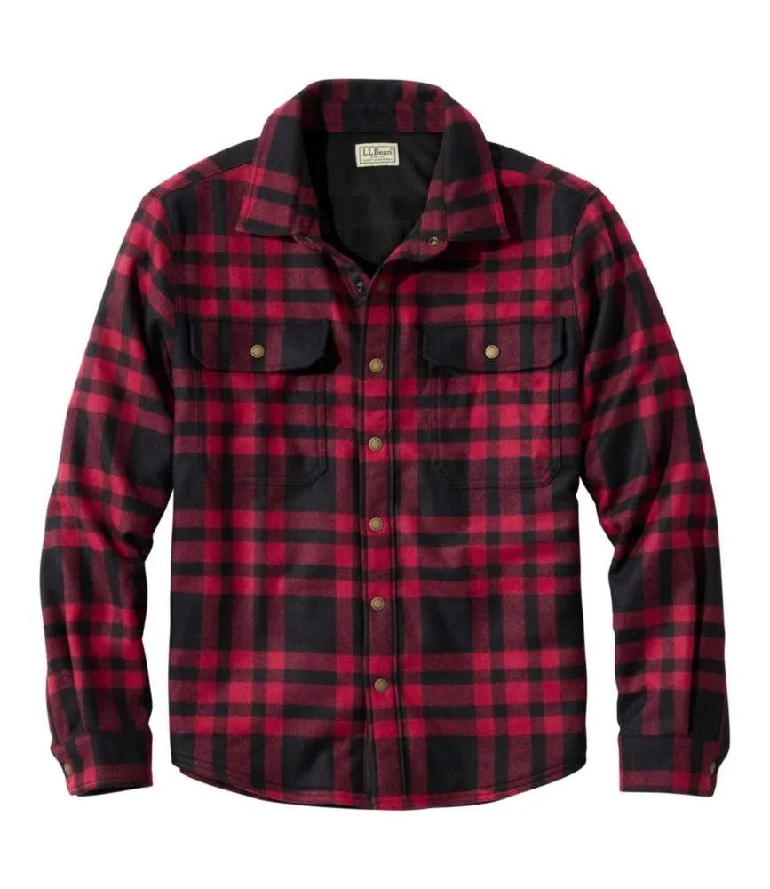 Men's Maine Guide Lightweight Lined Wool Field Shirt, Plaid