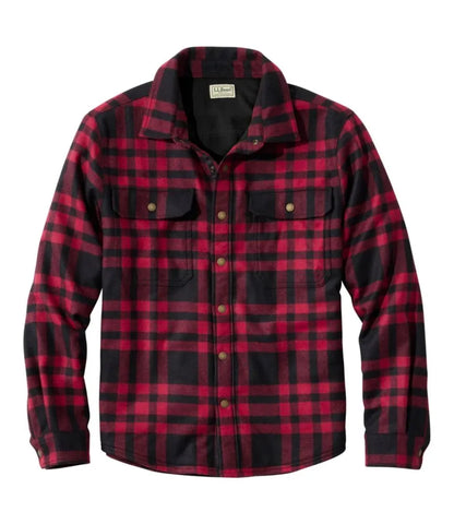 Men's Maine Guide Lightweight Lined Wool Field Shirt, Plaid