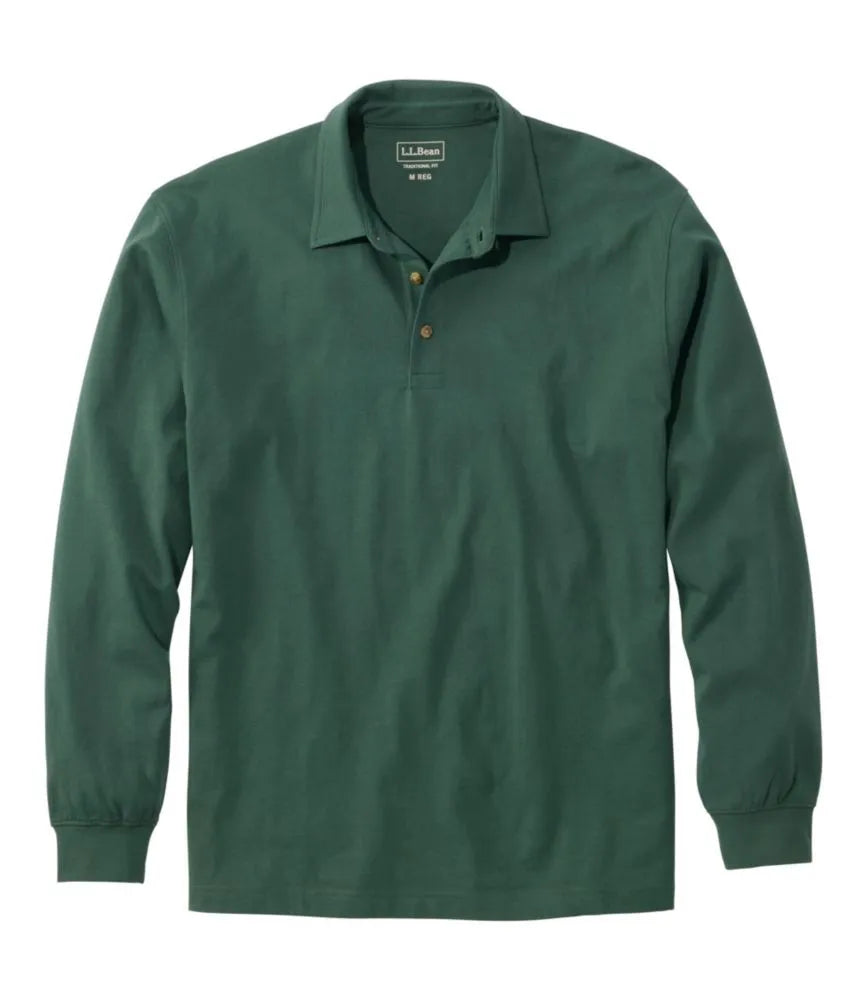 Men's Carefree Unshrinkable Polo, Long-Sleeve, Without Pocket