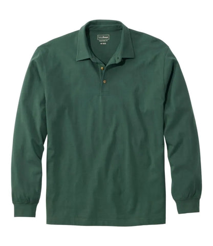 Men's Carefree Unshrinkable Polo, Long-Sleeve, Without Pocket