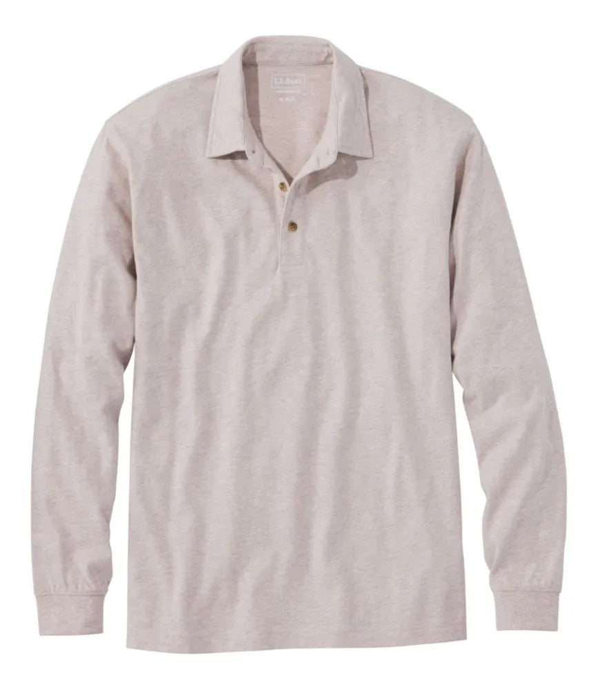 Men's Carefree Unshrinkable Polo, Long-Sleeve, Without Pocket