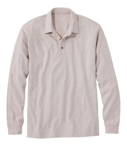 Men's Carefree Unshrinkable Polo, Long-Sleeve, Without Pocket