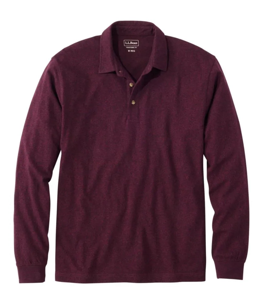Men's Carefree Unshrinkable Polo, Long-Sleeve, Without Pocket