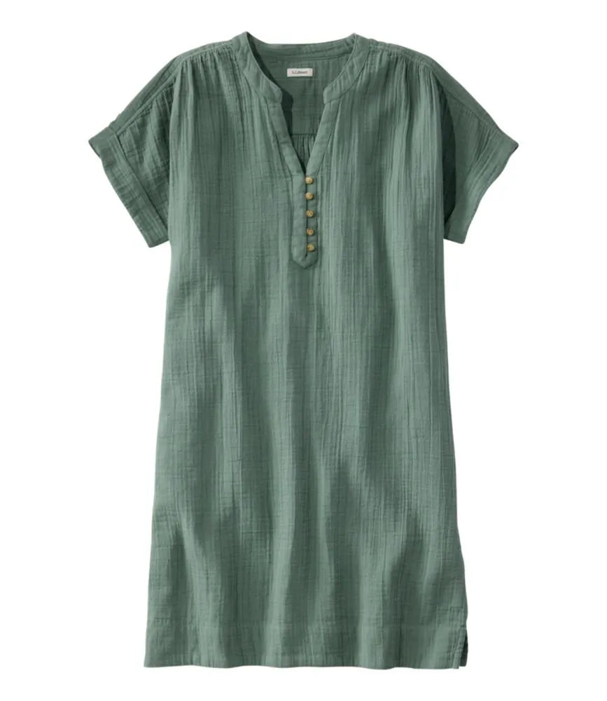 Women's Cloud Gauze Short-Sleeve Shift Dress