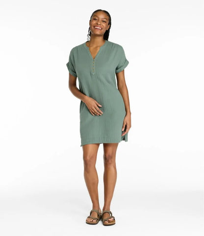 Women's Cloud Gauze Short-Sleeve Shift Dress