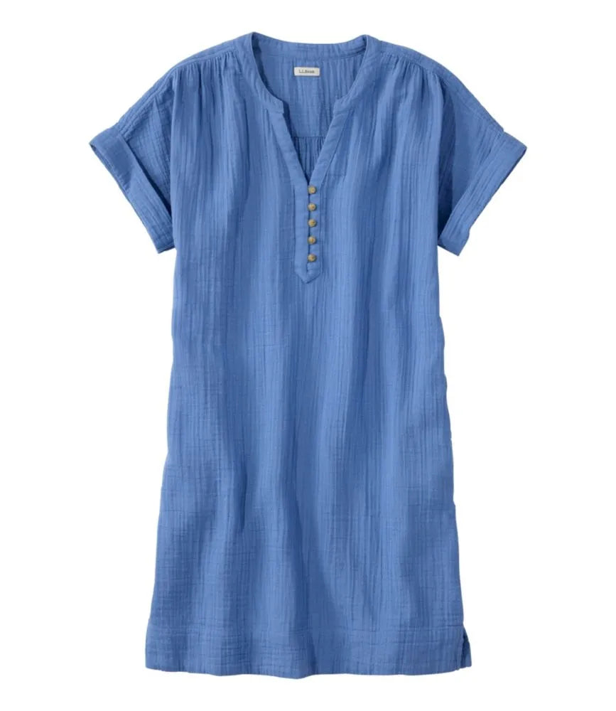 Women's Cloud Gauze Short-Sleeve Shift Dress