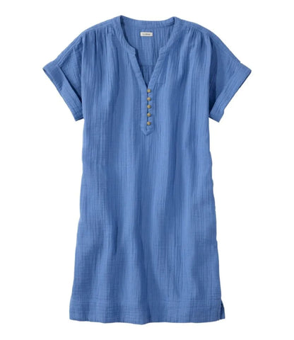 Women's Cloud Gauze Short-Sleeve Shift Dress