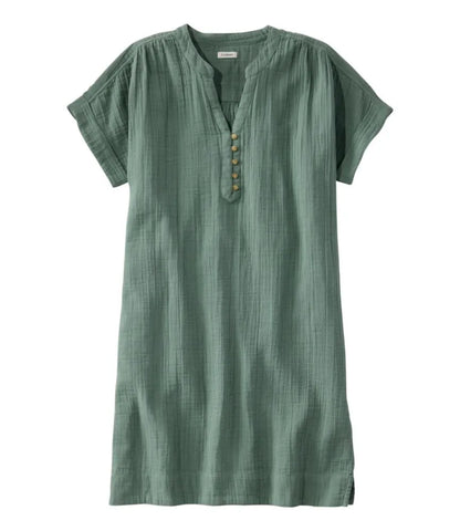 Women's Cloud Gauze Short-Sleeve Shift Dress