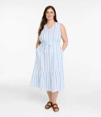 Women's Cloud Gauze Midi Dress, Stripe