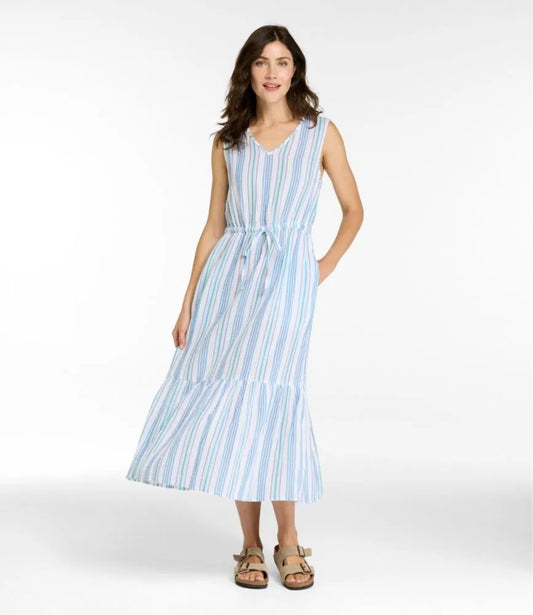 Women's Cloud Gauze Midi Dress, Stripe
