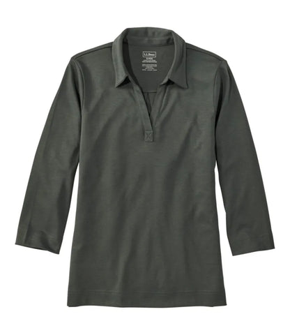 Women's Pima Cotton Tee, Three-Quarter-Sleeve Polo