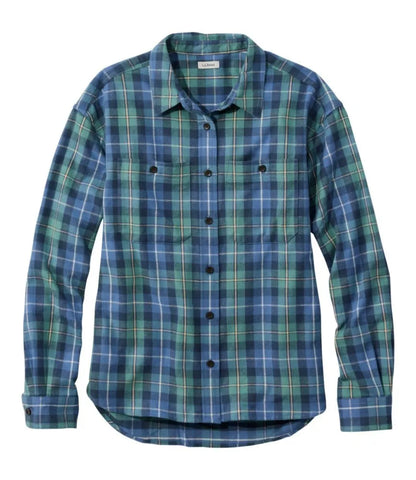 Women's Scotch Plaid Flannel Shirt, Boyfriend