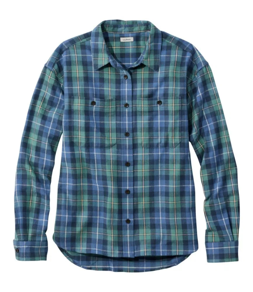 Women's Scotch Plaid Flannel Shirt, Boyfriend