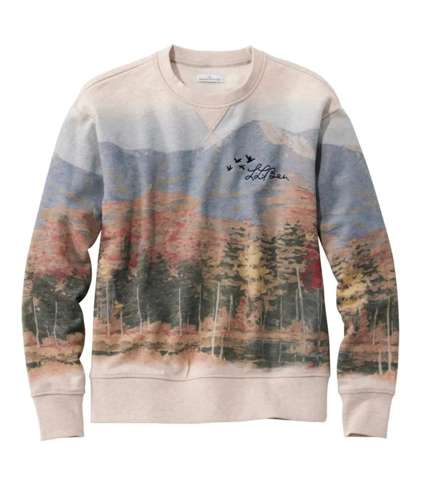 Women's Signature Camp Sweatshirt, Crewneck Print