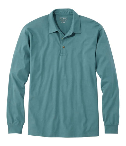 Men's Carefree Unshrinkable Polo, Long-Sleeve, Without Pocket
