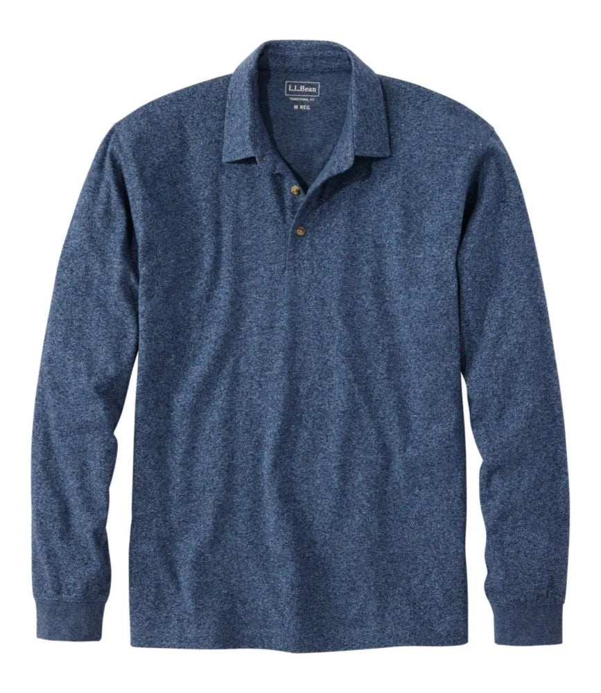 Men's Carefree Unshrinkable Polo, Long-Sleeve, Without Pocket