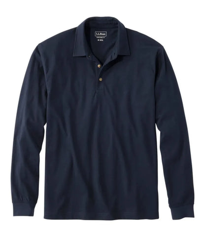 Men's Carefree Unshrinkable Polo, Long-Sleeve, Without Pocket