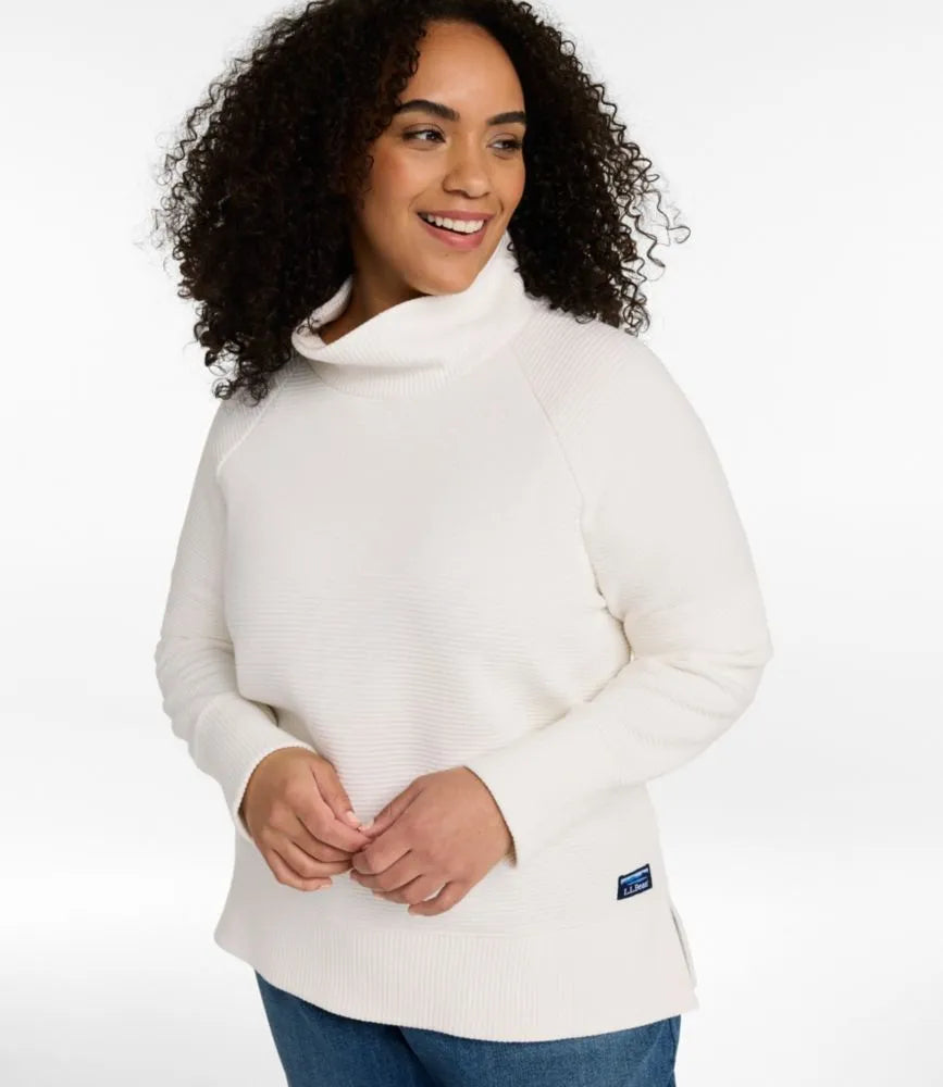 Women's Lakewashed Double-Knit Funnelneck