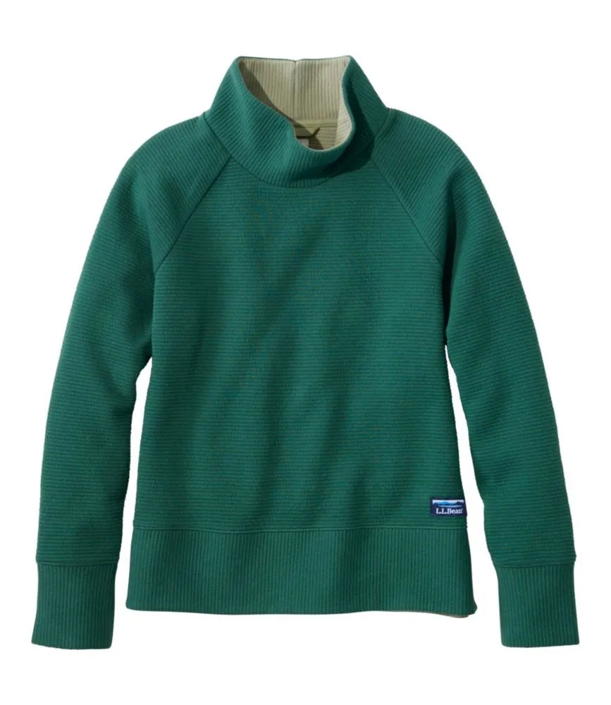 Women's Lakewashed Double-Knit Funnelneck