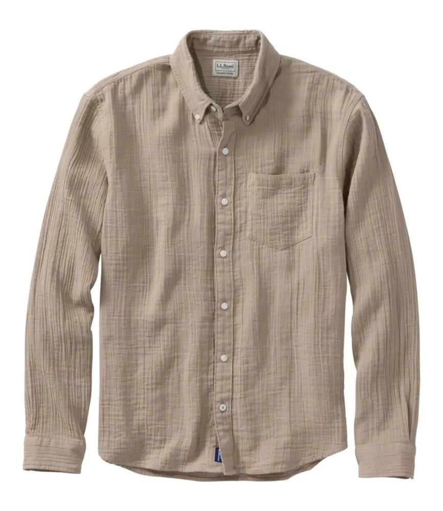 Men's Cloud Gauze Shirt, Long-Sleeve, Slightly Fitted Untucked Fit