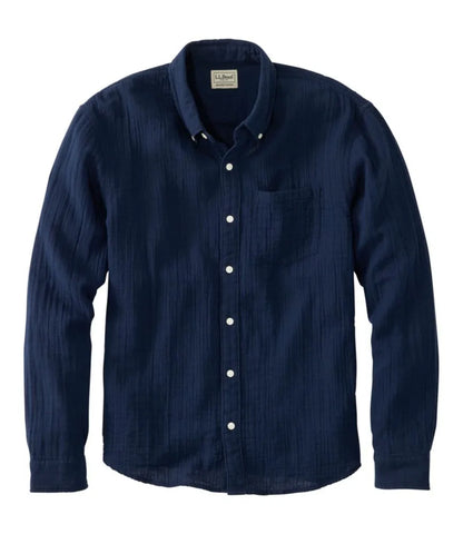 Men's Cloud Gauze Shirt, Long-Sleeve, Slightly Fitted Untucked Fit