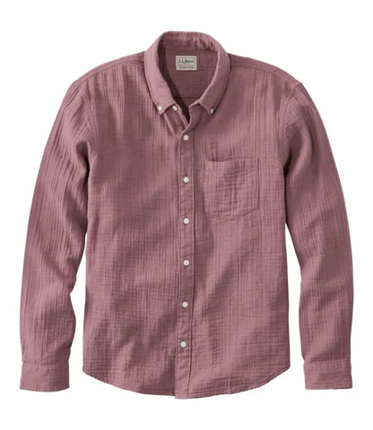 Men's Cloud Gauze Shirt, Long-Sleeve, Slightly Fitted Untucked Fit