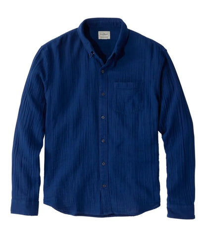 Men's Cloud Gauze Shirt, Long-Sleeve, Slightly Fitted Untucked Fit