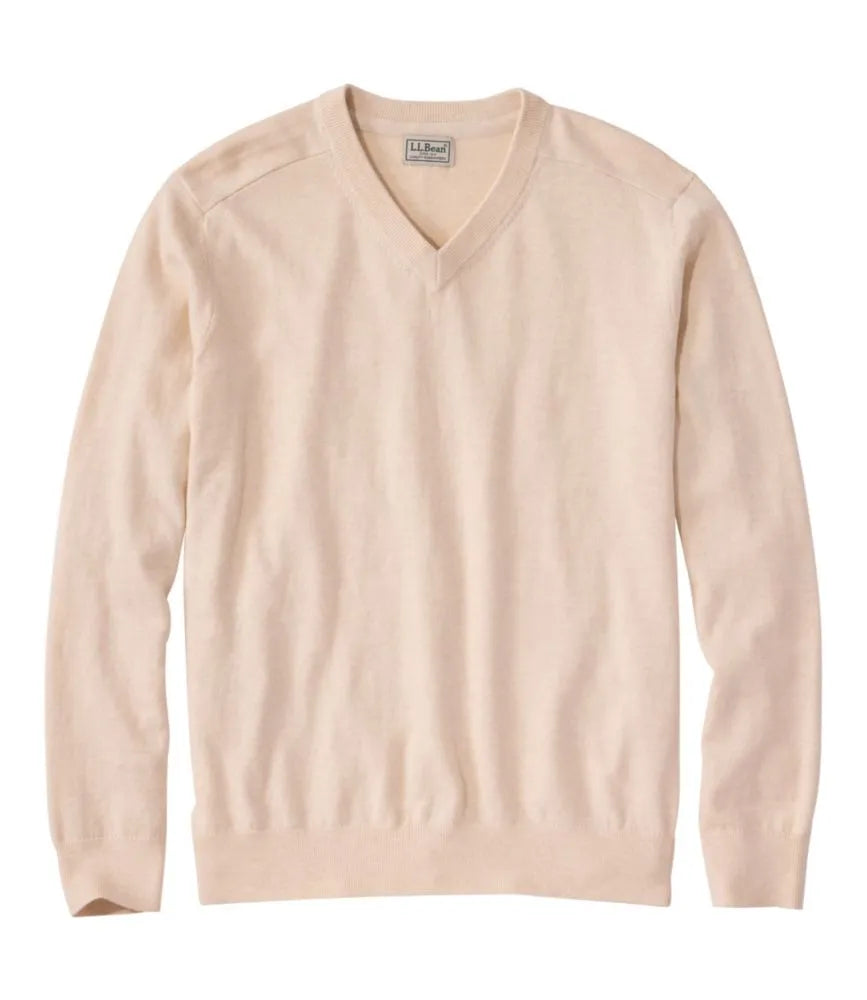 Men's All Seasons Cotton Blend Sweater, V-Neck