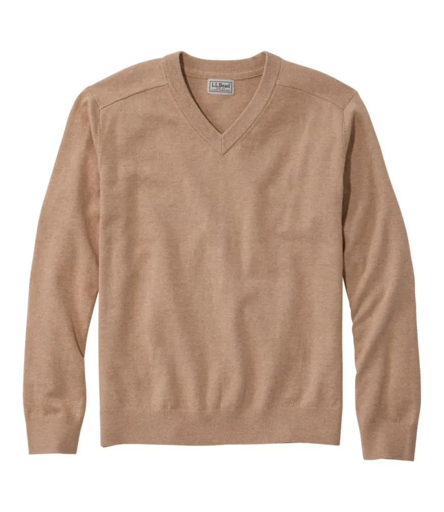 Men's All Seasons Cotton Blend Sweater, V-Neck