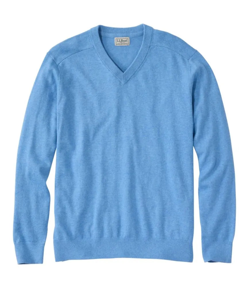 Men's All Seasons Cotton Blend Sweater, V-Neck