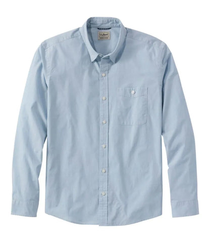 Men's Comfort Stretch Performance® Chambray Shirt, Long-Sleeve, Slightly Fitted Untucked Fit