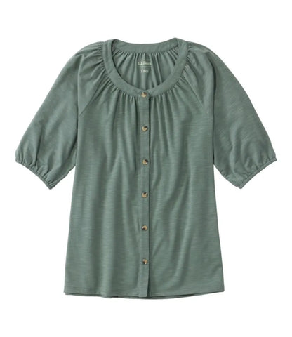 Women's Camden Hills Tee, Elbow-Sleeve Button-Front Shirt