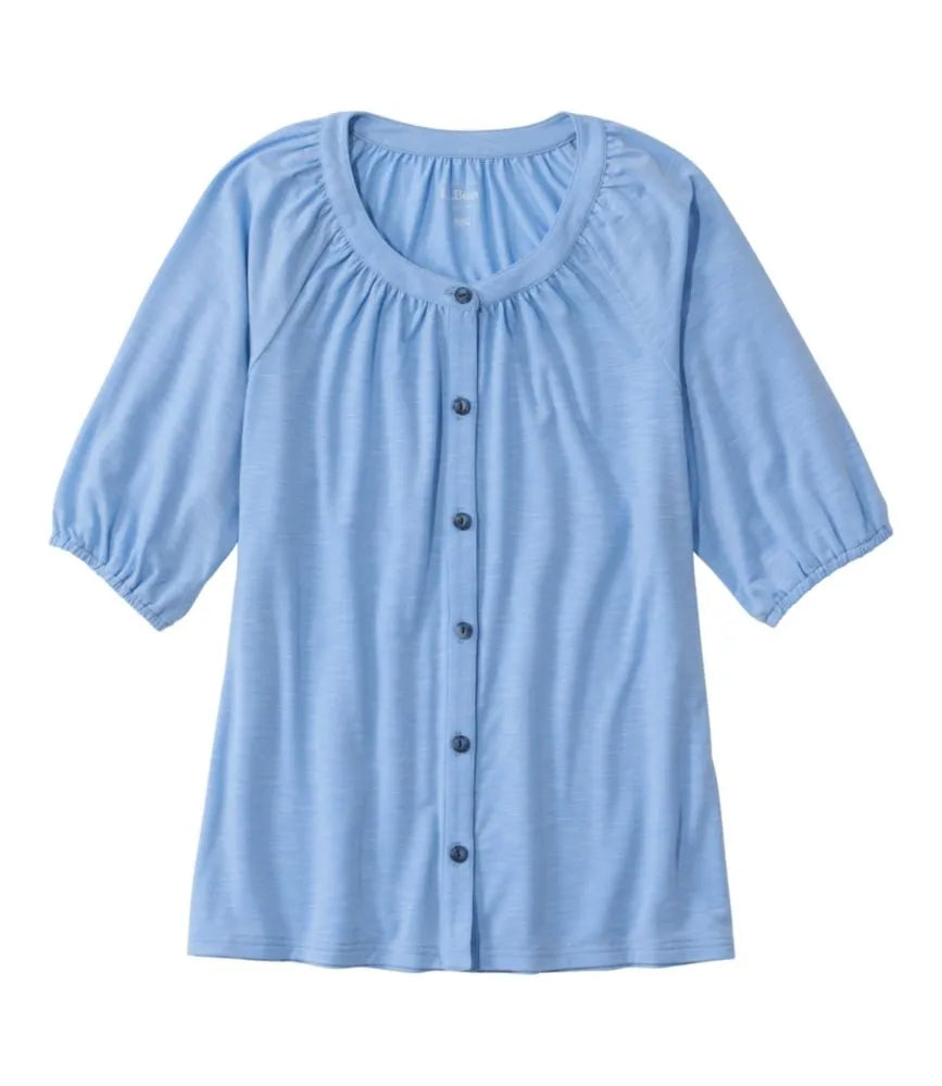 Women's Camden Hills Tee, Elbow-Sleeve Button-Front Shirt