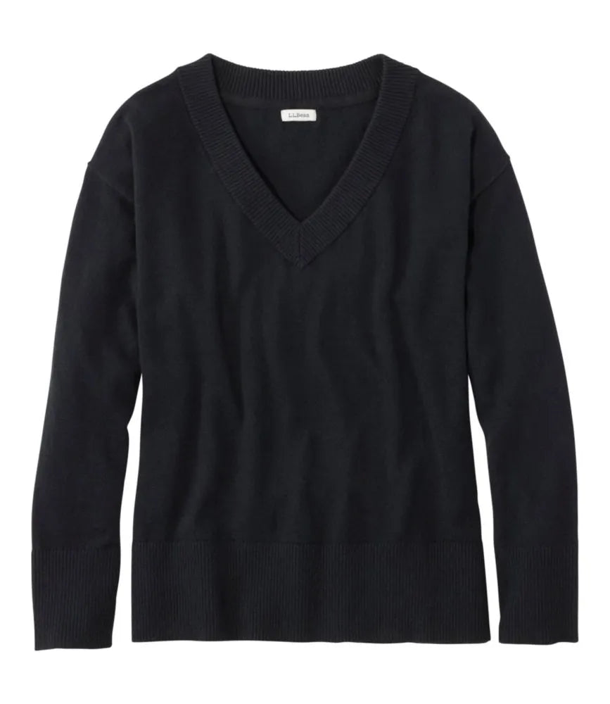 Women's Cotton/Cashmere Sweater, V-Neck