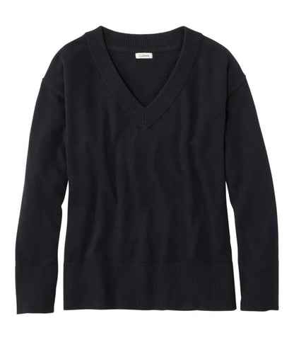 Women's Cotton/Cashmere Sweater, V-Neck