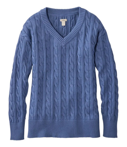 Women's The Original Double L® Sweater, Cable V-Neck